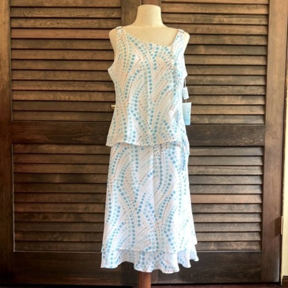 White Dotted Skirt Set